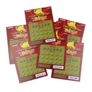 Hot Selling Custom Double Side Printing Serial Numbering Scratch Off Lottery Ticket Gambling Games