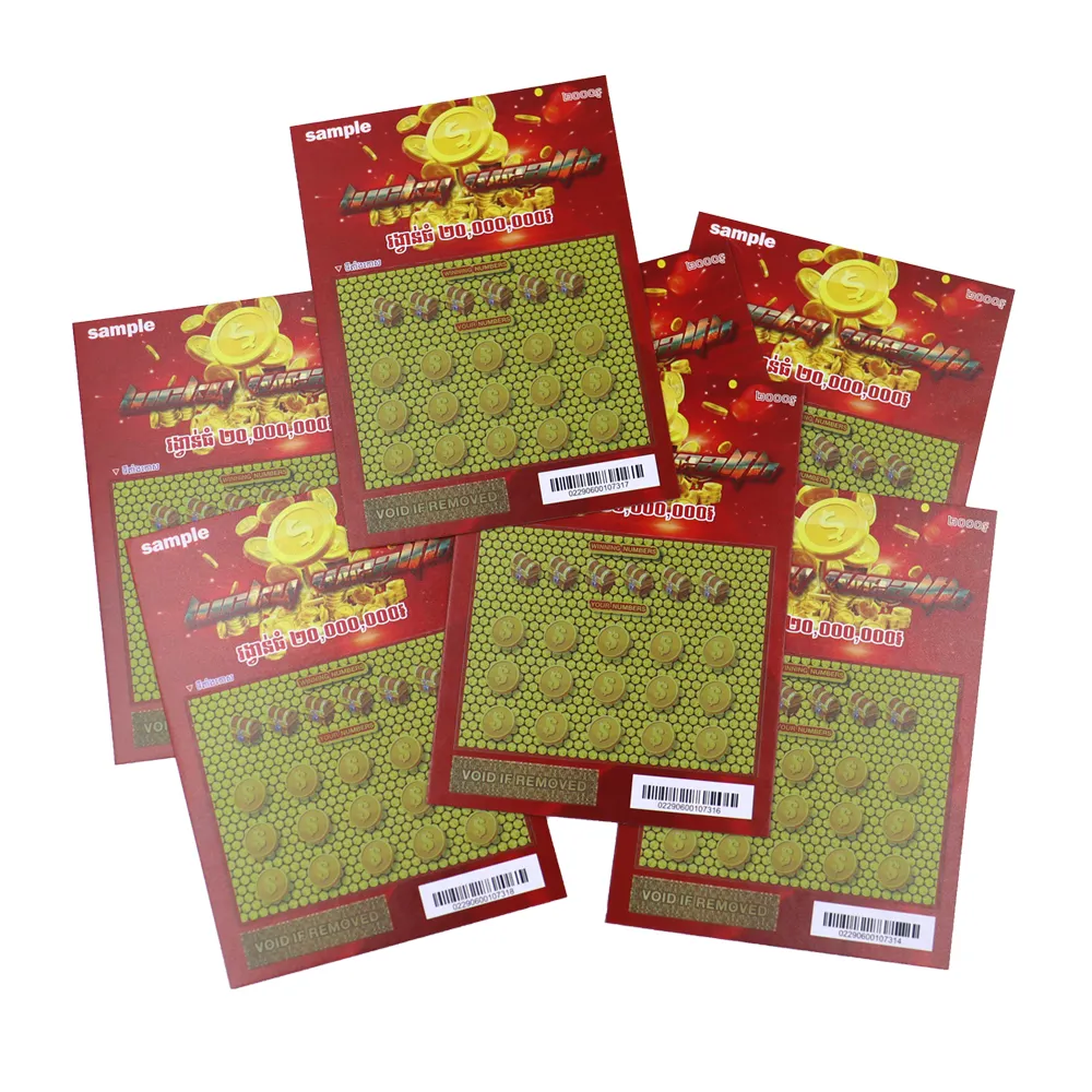 Hot Selling Custom Double Side Printing Serial Numbering Scratch Off Lottery Ticket Gambling Games - Image 1