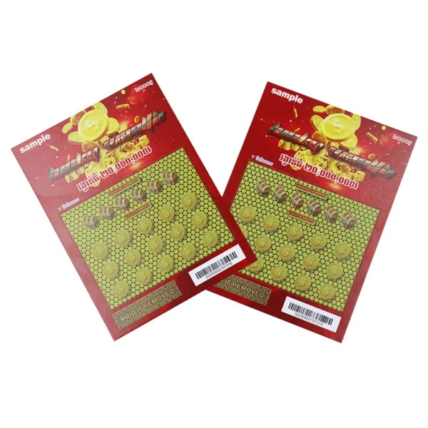Hot Selling Custom Double Side Printing Serial Numbering Scratch Off Lottery Ticket Gambling Games - Image 3