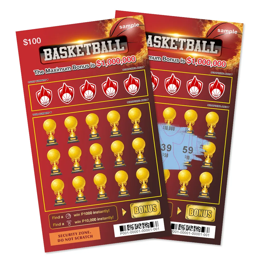 Basketball Luck Scratch Top Million Custom Card Layout Size Black Core Paper Color Digital Printing Lottery Card - Image 1