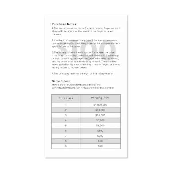 Basketball Luck Scratch Top Million Custom Card Layout Size Black Core Paper Color Digital Printing Lottery Card - Image 6